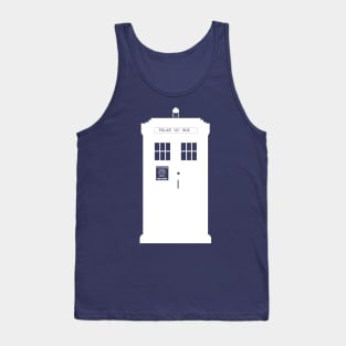 Simple White Tardis Silhouette Tank Top